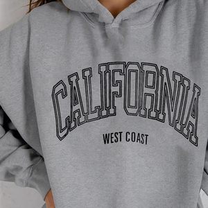 Sweats surdimensionnés pour femmes personnalisés de haute qualité impression de Los Angeles pull ample sweats à capuche californiens col rond long - Product Image 2