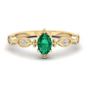 Bague de fiançailles REYES en argent sterling 925 avec pierre précieuse émeraude ovale de 0,5 carat, design luxueux, pour femmes - Product Image 6