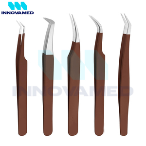 Wholesale Chocolate Color Good Seller New Trendy Fully Customized Premium Quality High Quality Stainless Steel Eyelash Tweezers - Product Image 1