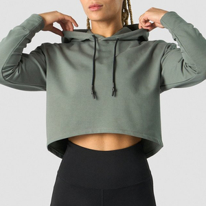 Sudadera Corta con Capucha para Mujer al por Mayor, Corte Regular, Personalizada, Ropa Urbana para Mujer, Sudadera Corta de Felpa Suave para Mujer - Product Image 6