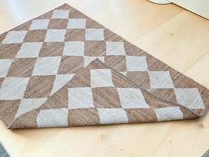 Geometric Pattern Jute <b>Rug</b> Rectangle Flat Weave Coastal Style Non-Slip Bathroom Area <b>Rug</b> - Product Image 3