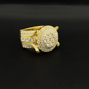 Anillo de Plata 925 Estilo Rey con Incrustaciones de Moissanita VVS, Diseño de Lujo Hip Hop, The Ice Legacy - Product Image 1