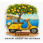 Imán de nevera con diseño de personas hecho a mano, de madera, rectangular, con adhesivo magnético para bautizo tradicional, 1 unidad - Product Image 1