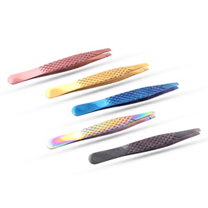 Pinzas de Cejas de Acero Inoxidable con Logotipo Personalizado, Nueva Gama Pro Expert, Diseño Inclinado Colorido de Última Generación - Product Image 3