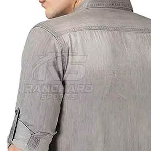 เสื้อเชิ้ตยีนส์ลำลองผู้ชาย สวมใส่สบาย เหมาะสำหรับทำงาน เสื้อเชิ้ตยีนส์ทรงเข้ารูป สไตล์เรโทรสตรีท - Product Image 5