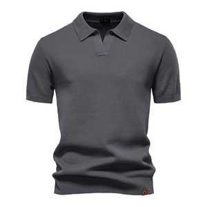 <b>Men's</b> Solid Color Embroidered Golf for Polo <b>Shirt</b> Breathable Fabric Casual Social Top with Collar - Product Image 5