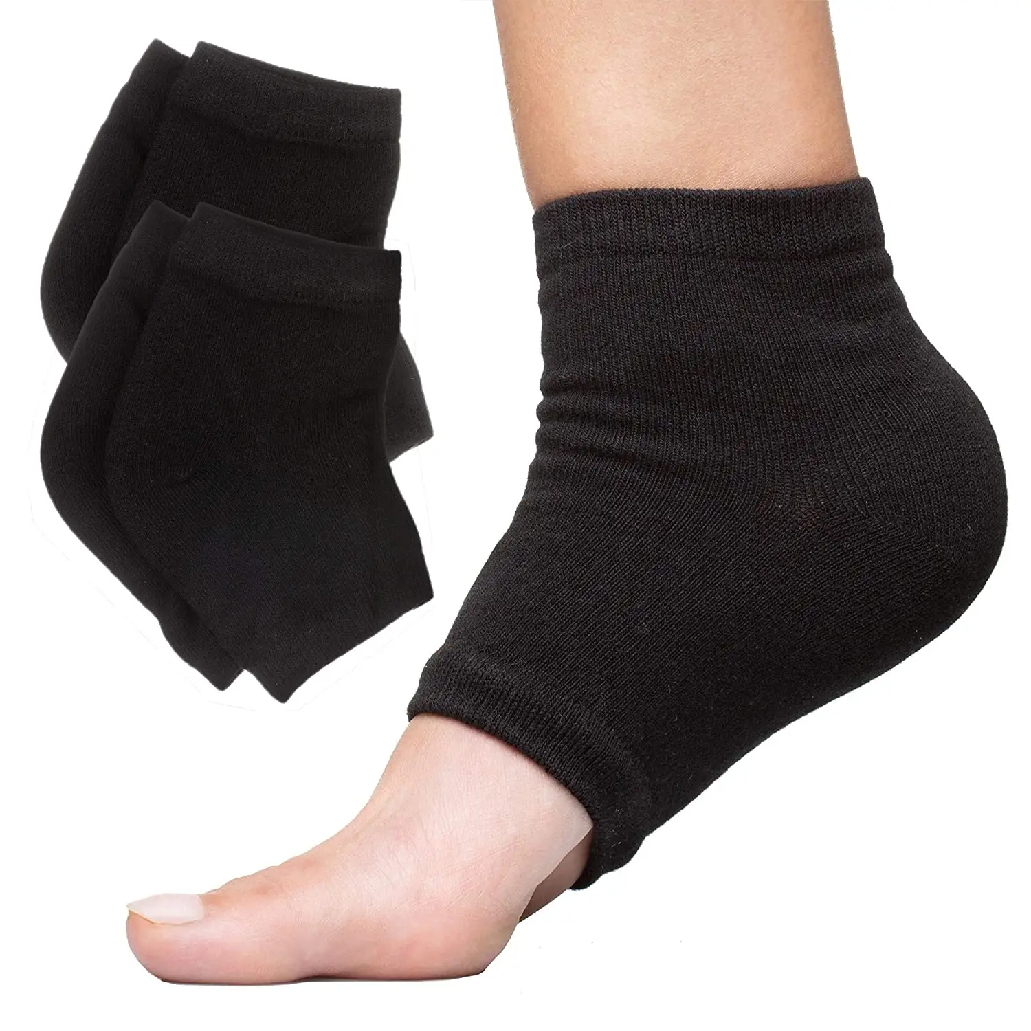Hidratante calcanhar meias Gel forrado Toeless antiderrapante respirável Spa meias para curar e tratar seco para seus pés