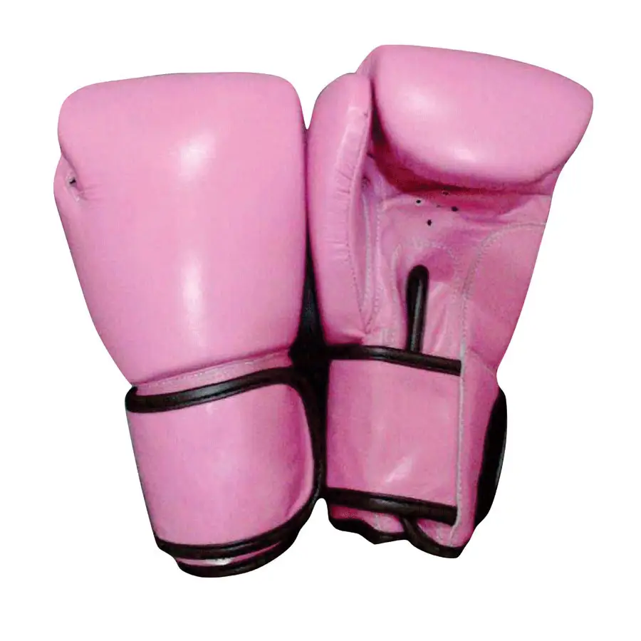 Guantes y almohadillas de boxeo de piel auténtica para hombre y mujer, OEM diseño personalizado, tamaño 16 oz, talla juvenil, color rosa