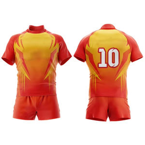 Top venta de los hombres de estilo corto Rugby ropa de fútbol logotipo personalizado ropa deportiva con transpirable elástico diseño personalizado Logo Jersey - Product Image 2