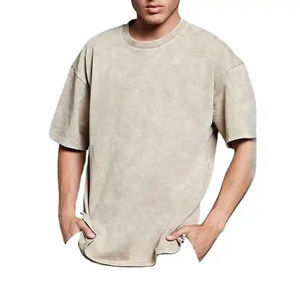 Camisetas de lavado ácido a la moda para hombres Ropa de verano Hecho en Pakistán Colores sólidos Algodón/Fibra de bambú Cómodo y elegante 2025 - Product Image 3