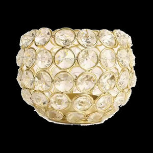 Centres de table décorés support votif nouveaux supports décoratifs de bougies en perles de cristal d'or pour la décoration de la maison - Product Image 4