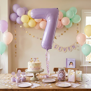 Ballon Chiffre 7 Lila 100cm en Aluminium Épais pour Anniversaire, Baby Shower, Décorations de Fête - Vente en Gros Party Love Espagne - Product Image 3