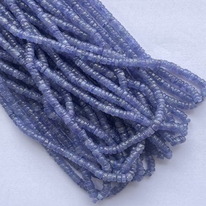 หินแทนซาไนต์สีน้ำเงินธรรมชาติขนาด 4 มม. 6 มม. 8 มม. รูปทรงเรียบแบบเฮชิ ร้อยเป็นเส้น ได้รับการรับรองจาก IGI เหมาะสำหรับทำเครื่องประดับ - Product Image 2