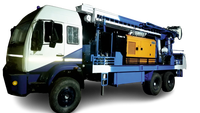Machine de forage de puits d'eau montée sur camion de 450 mètres, appareil de forage rotatif DTH Cum facilement disponible à vendre
