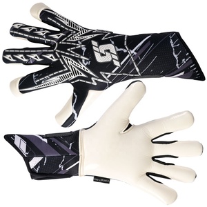 Black Custom Design Non-Slip Breathable Lightweight Full <b>Finger</b> Hand Grips Football Goalkeeper Gloves for Soccer Sports - Product Image 4