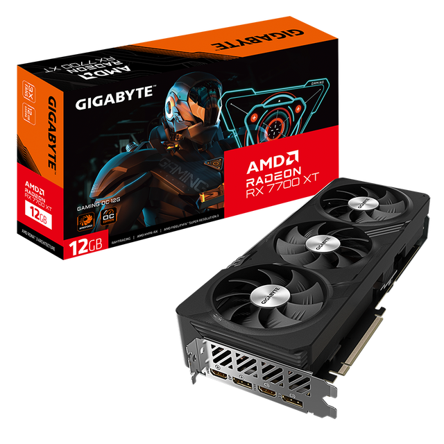 New GIGABYTE Radeon RX 7700 XT GAMING OC 12G Fan Cooling GDDR6 DisplayPort 2.1 for Gaming PC Desktop