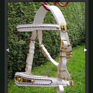 Meilleures ventes Accessoires équestres pour chevaux en cuir de vachette véritable Dernier arrivage Style vintage Collier de poitrine Headstall Ready - Product Image 1