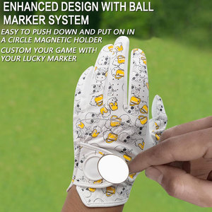 Gants de golf en cuir pour hommes, tout temps, accrocheurs et confortables, avec marqueur de balle, performance améliorée sur le parcours - Product Image 5