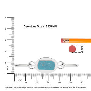Bracelet en argent sterling 925 de luxe, forme brute de pierre précieuse apatite Paraiba, serti en bélière naturelle, finition haut de gamme, bracelet tendance - Product Image 3