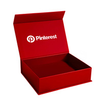 Boîte d'emballage cadeau de luxe personnalisée avec logo de marque rouge, rigide, aimantée, avec couvercle magnétique