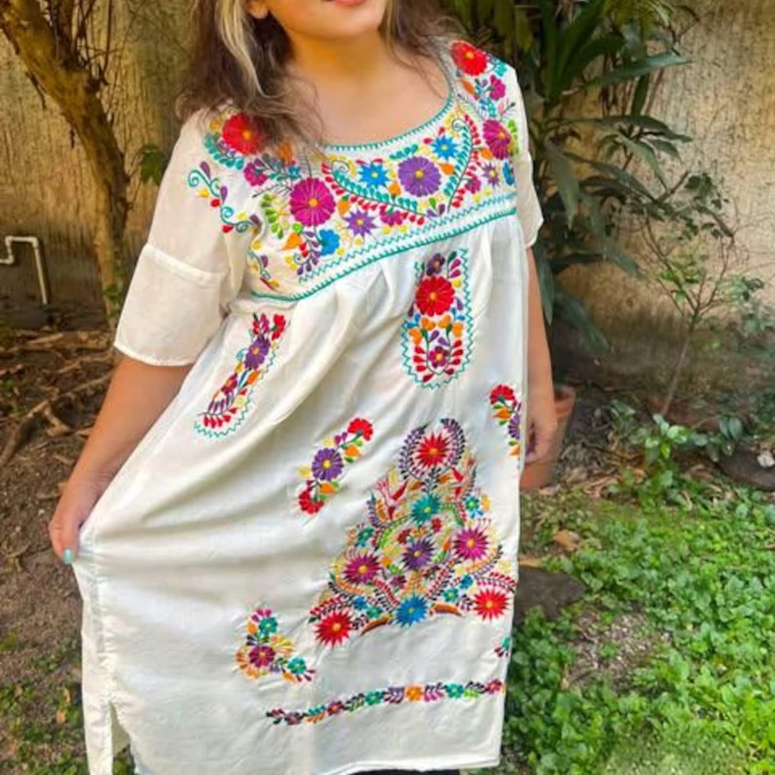 sachin and babi light blue dress Buy In Bulk Mexican Embroidered Dresses Sale Summer Beach Wear