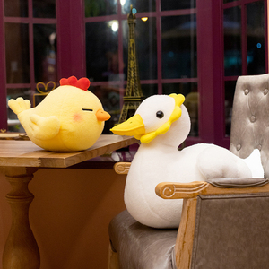 Muñeco de Peluche de Pato de Dibujos Animados al por Mayor, Muñeco de Peluche de Pato Suave y Abrazable, Pato de Peluche Amarillo y Blanco Personalizado y Adorable - Product Image 1