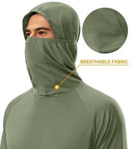 Camisa de Pesca para Hombre, con Capucha, Manga Larga, Camuflaje Azul, Protección Solar UPF 50, Anti-UV, Impermeable, Cortavientos, Transpirable, de Secado Rápido, para Actividades al Aire Libre - Product Image 1