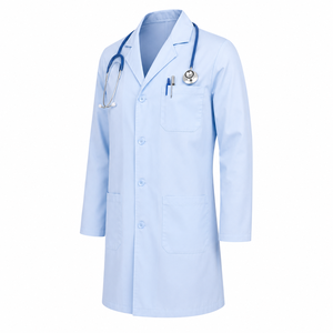 Blouse de laboratoire médicale personnalisée, uniforme professionnel de couleur unie pour médecin, tenue d'infirmière à manches longues de qualité supérieure, vêtements pour pharmacie et hôpital - Product Image 4