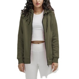 Nouveaux sweats à capuche zippés surdimensionnés en molleton bouclette 100 % coton de haute qualité avec logo personnalisé 2026 pour femme, style streetwear hiver - Product Image 2