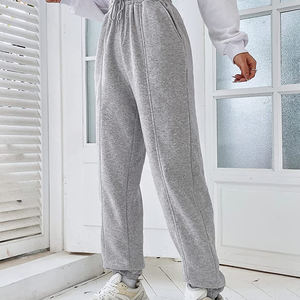 กางเกงวอร์มลำลองเอวสูงสำหรับผู้หญิงกางเกงจ็อกเกอร์สีพื้นแบบผูกเชือกสำหรับตกแต่งทาสีด้านหน้า - Product Image 2