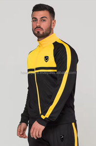 Logo personnalisé sérigraphié Veste coupe-vent en tissu trinda pour hommes de couleur noir et jaune - Product Image 3