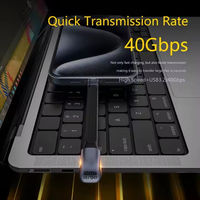 Câble de charge rapide USB-C vers USB-C 240W PD 40 Gbps 8K60Hz en forme de U, câble de transfert de données USB3.2 avec puce E-Mark intégrée