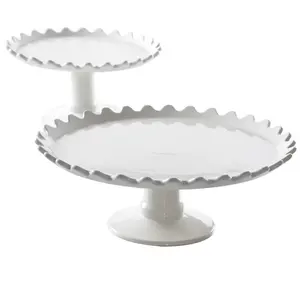 Nouveau support à gâteau en bois de haute qualité à 2 niveaux support à gâteau en bois de conception durable pour les fêtes de mariage d'hôtel utilisation d'événements d'anniversaire - Product Image 2