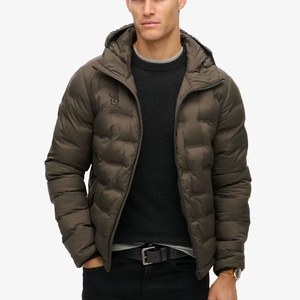 Men's Winter Coat High-Demand Ultralight Quilted Puffer <b>Jacket</b> with Brown <b>Hood</b> <b>Fur</b> Decoration Windbreak Essential Manufacturer - Product Image 1