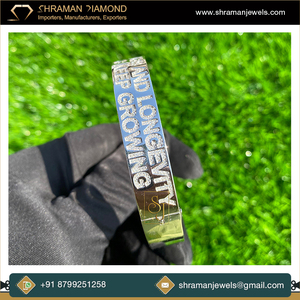 เครื่องประดับแฟชั่นที่เป็นเอกลักษณ์สร้อยข้อมือเงิน925สำหรับผู้ชายสร้อยข้อมือเงินสลักตัวอักษรเพชรแบบกำหนดเองได้ - Product Image 4