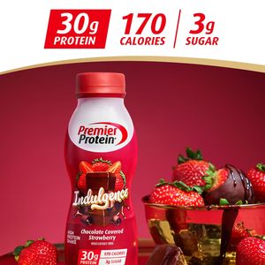 Batido de Proteína Premier INDULGENCE, Fresa Cubierta de Chocolate, 30 g de Proteína, 170 Calorías, 3 g de Azúcar, 11.5 fl oz, Paquete de 12 - Product Image 5
