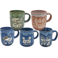 Mug en céramique personnalisé avec tortue de mer, souvenir de plage vintage en gros