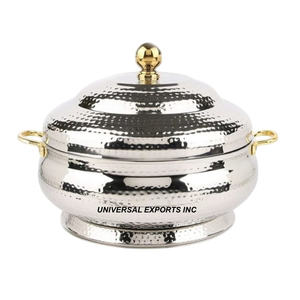 Marmite martelée en métal doré de belle qualité, casserole de créateur faite à la main, ustensiles de cuisine, chauffe-plats en métal de luxe - Product Image 2