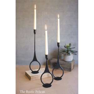 Bougeoir plaqué couleur noire classique ensemble de 2 avec utilisation de matériau doré et pour la décoration de table de dîner de restaurants d'hôtel - Product Image 5