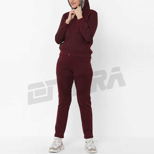 Chándal de lana suave para mujer con cuello con capucha Traje de jogging elegante Perfecto para ropa informal Traje cálido y cómodo para mujer - Product Image 5