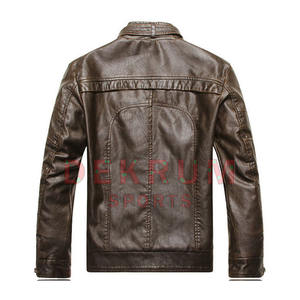 Veste en cuir pour homme, coupe-vent, durable, col montant, écologique, hiver, meilleur design, haute qualité, ventes chaudes - Product Image 4