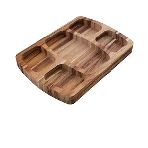 Plato de madera de mango para servir, venta directa de fábrica, fabricante al por mayor, plato de madera decorativo personalizado para servir alimentos - Product Image 1