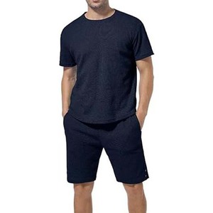Séchage rapide 100% coton nouveaux ensembles de shorts pour hommes de haute qualité Logo personnalisé dernière mode homme nouveauté deux pièces ensemble à vendre - Product Image 3