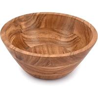 Grand bol rond en bois d'acacia Vaisselle en bois massif Bol à salade et à fruits au design moderne pour mariage et fête de l'Inde