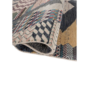 Manchaha Luxury Ivory Hand Knotted Wool Bamboo Silk Rug Geometric Modern Design Plush Handmade <b>Washable</b> for Teens' Home - Product Image 2