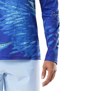 Material de ropa de pesca personalizada Upf 50 + Camisas con capucha de caza de manga larga de ajuste suelto informales ligeras para hombres - Product Image 6