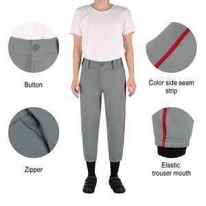 Pantalon de baseball gris pour homme avec taille élastique, deux poches arrière, coupe ajustée, séchage rapide, matière en spandex et polyester - Product Image 6