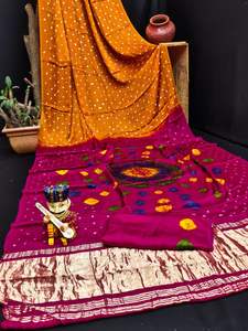 Nouveau Saree en soie douce Lagdi Patta avec chemisier fantaisie Pièces Pure Gajji par Lagdi Indian & Pakistani Clothing - Product Image 4