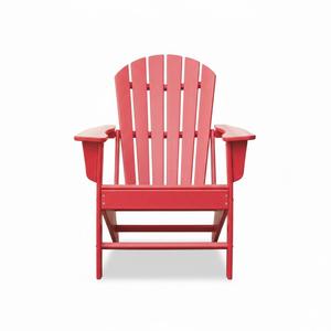 Silla Adirondack Clásica para Patio, Jardín, Terraza, Resistente a la Intemperie, Madera Maciza Duradera, Color Rojo - Product Image 4