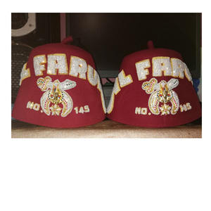 2025 New Premium Quality Shriners Fez Hat Burgundy <b>Wool</b> One Row of Rhinestones Fez Hat Pure White with Hand Embroidery and <b>Gold</b> - Product Image 6